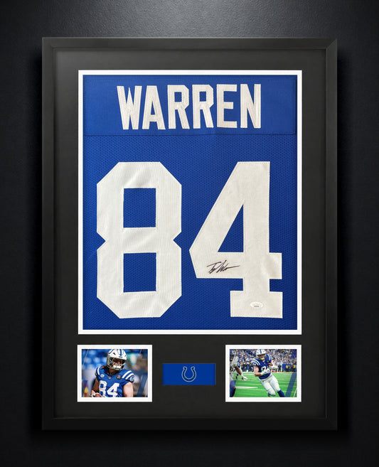 Tyler Warren Signed Indianapolis Colts Jersey Framed JSA COA - Photo of frame