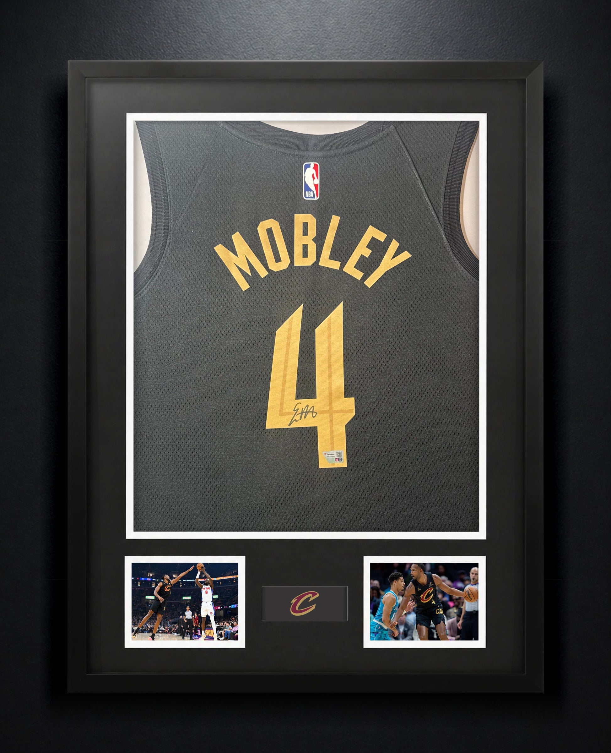 Evan Mobley Signed Cleveland Cavaliers Nike Jersey Framed Fanatics COA - Photo of frame