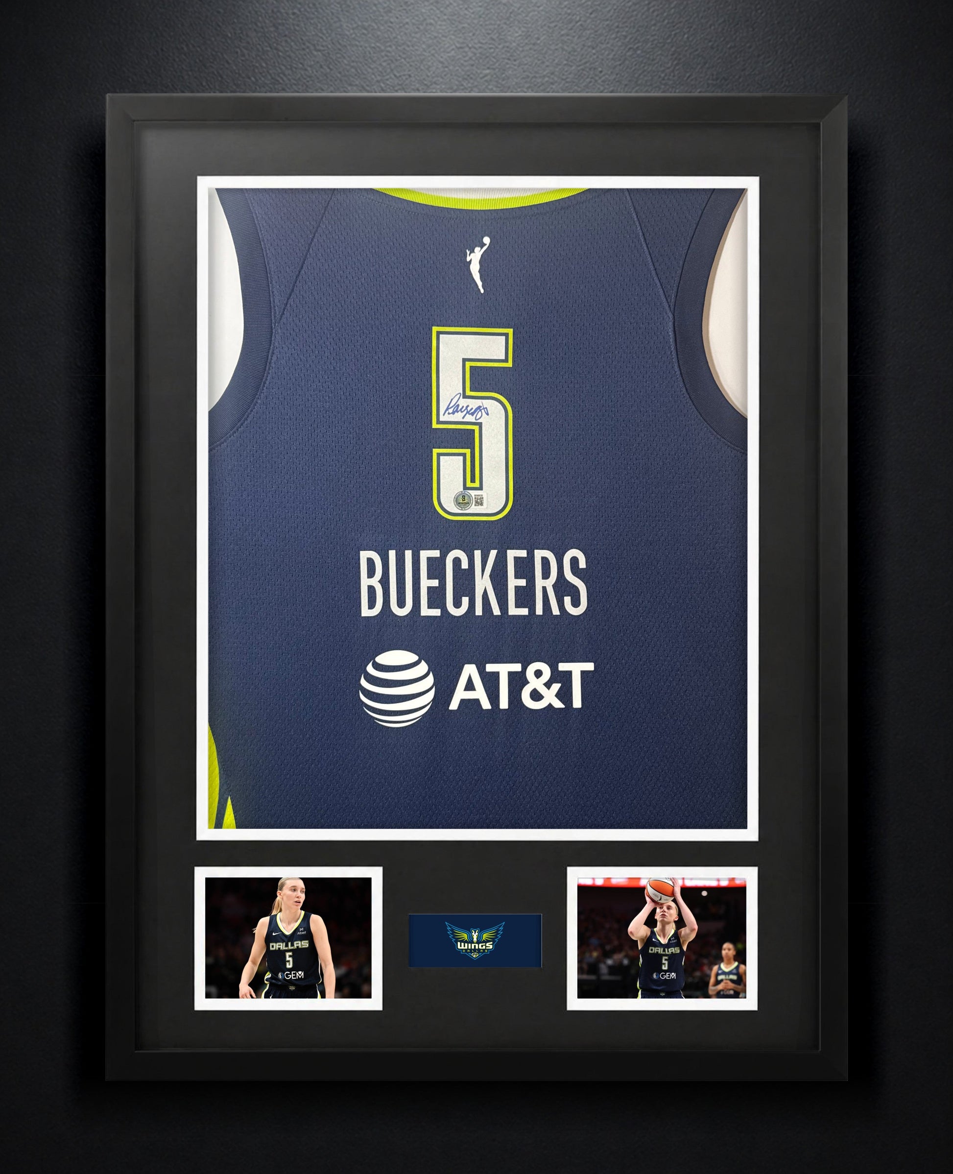 Paige Bueckers Signed Dallas Wings Nike Jersey Framed Beckett COA - Photo of frame