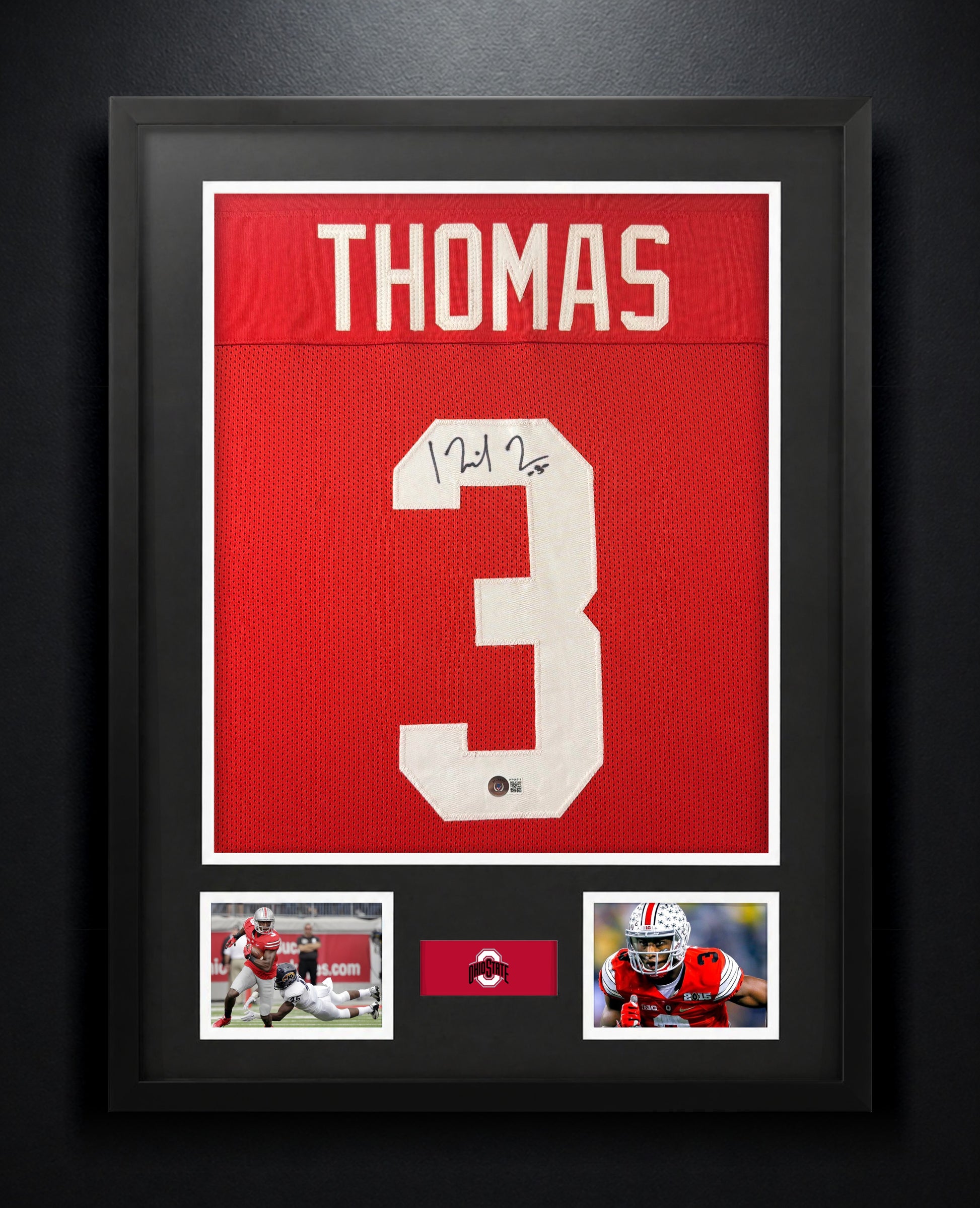 Michael Thomas Signed Ohio State Buckeyes Jersey Framed Beckett COA - Photo of frame