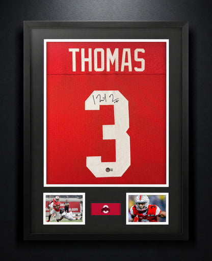 Michael Thomas Signed Ohio State Buckeyes Jersey Framed Beckett COA - Photo of frame