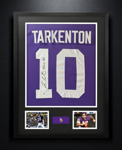 Fran Tarkenton Signed Minnesota Vikings Jersey Framed JSA COA - Photo of frame