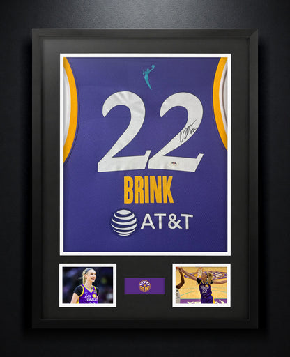 Cameron Brink Signed Los Angeles Sparks Nike Jersey Framed PSA COA - Photo of frame