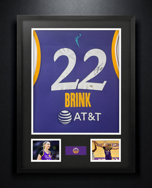 Cameron Brink Signed Los Angeles Sparks Nike Jersey Framed PSA COA - Photo of frame