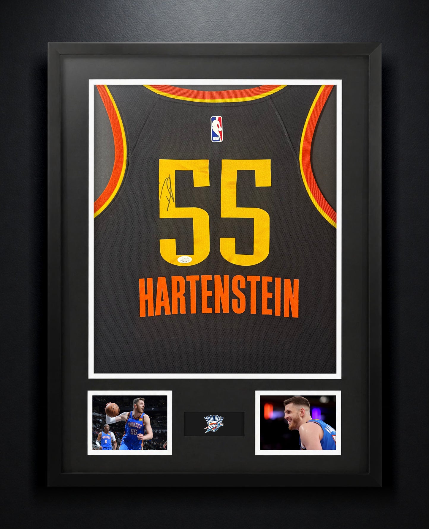 Isaiah Hartenstein Signed Oklahoma City Thunder Nike Jersey Framed JSA COA - Photo of frame