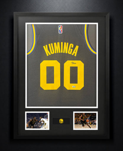 Jonathan Kuminga Signed Golden State Warriors Nike Jersey Framed Fanatics COA - Photo of frame