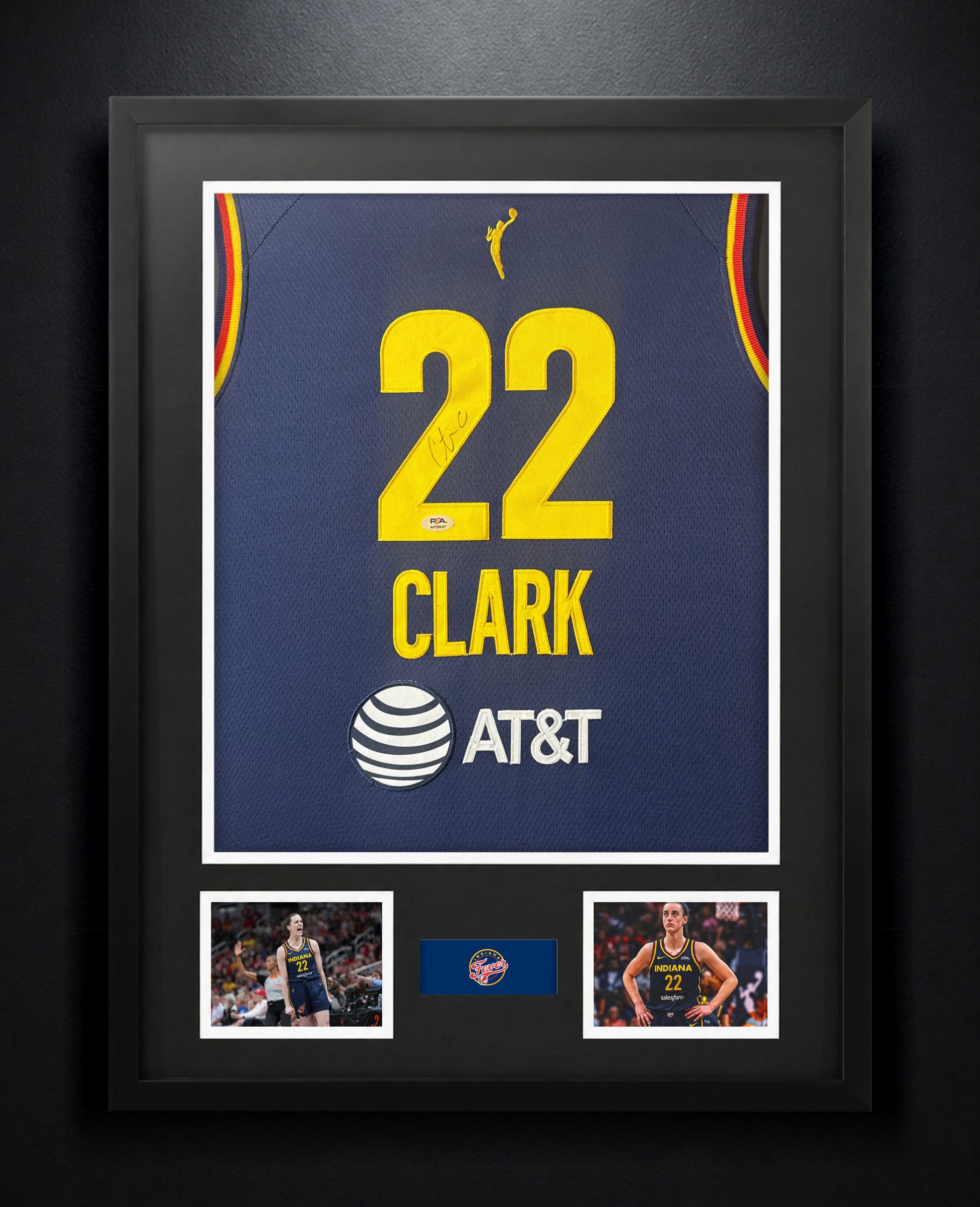 Caitlin Clark Signed Indiana Fever Nike Jersey Framed PSA COA - Photo of frame