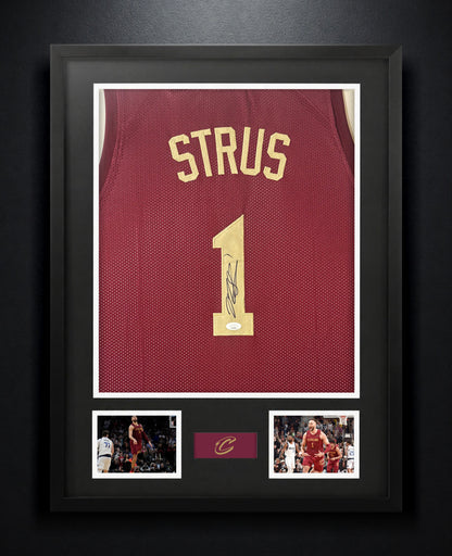 Max Strus Signed Cleveland Cavaliers Jersey Framed JSA COA - Photo of frame
