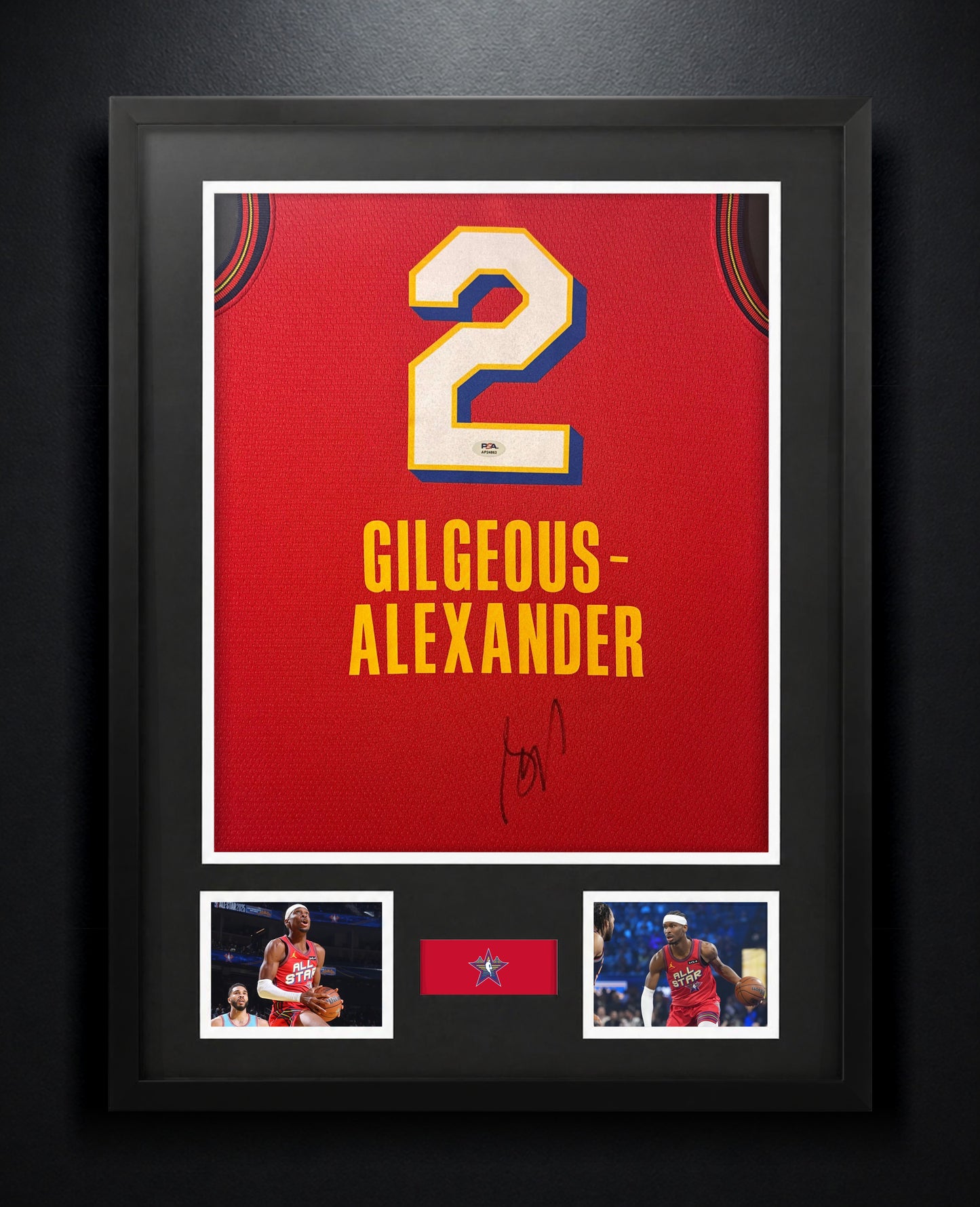 Shai Gilgeous-Alexander Signed 2025 NBA All-Star Nike Jersey Framed PSA COA - Photo of frame