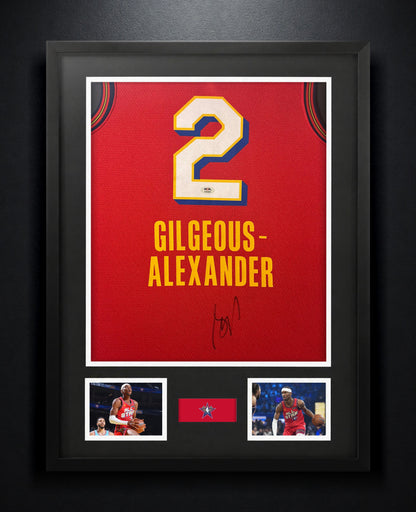 Shai Gilgeous-Alexander Signed 2025 NBA All-Star Nike Jersey Framed PSA COA - Photo of frame