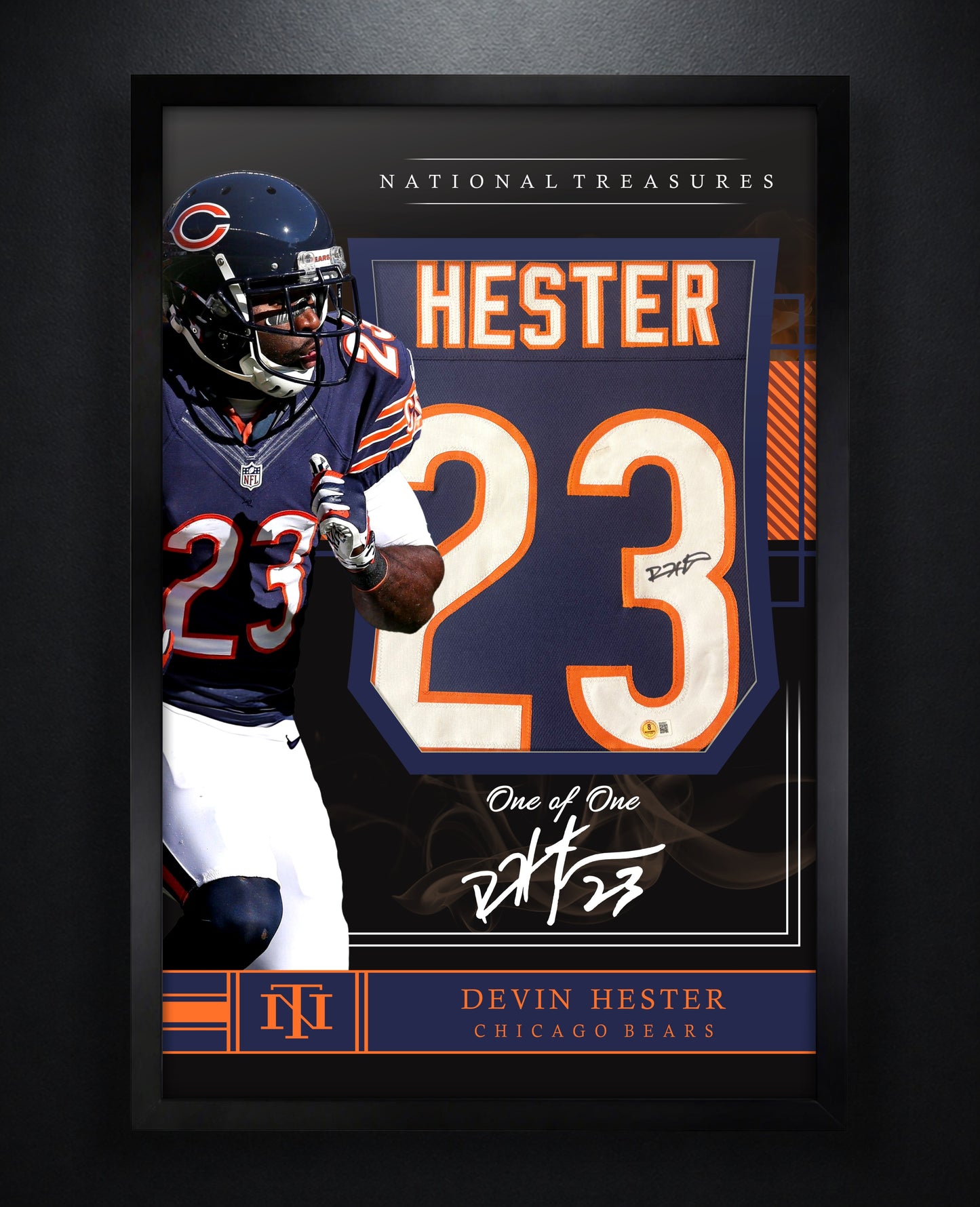Devin Hester Signed Chicago Bears Jersey Framed Beckett COA - Photo of frame