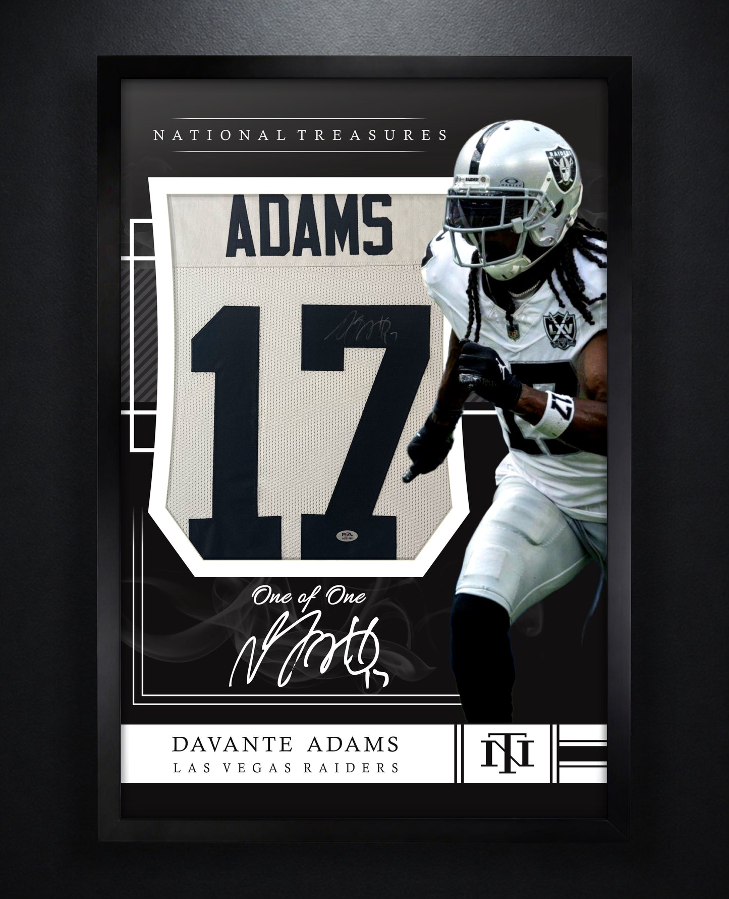 Davante Adams Signed Oakland Raiders Jersey Framed PSA COA - Photo of frame