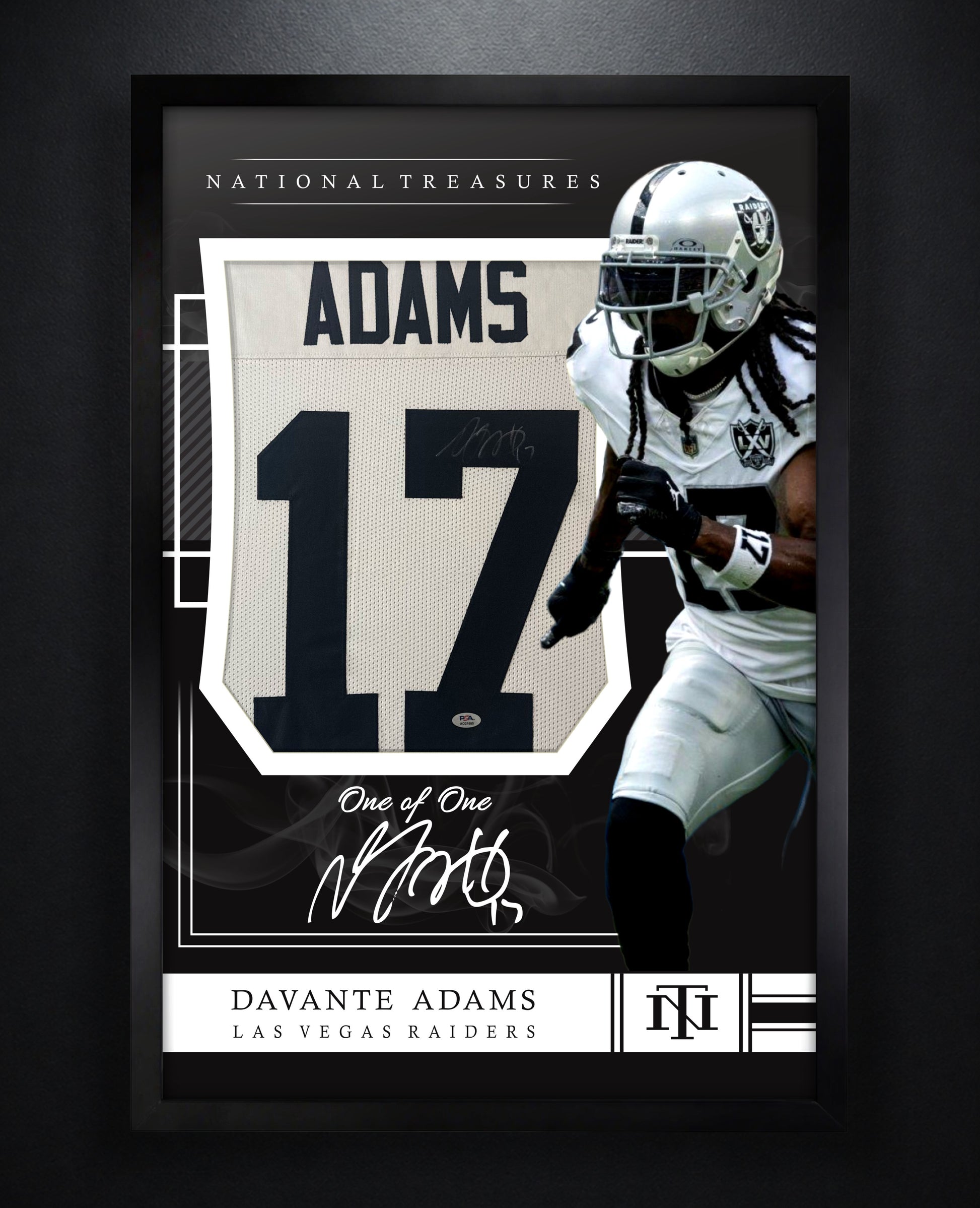 Davante Adams Signed Oakland Raiders Jersey Framed PSA COA - Photo of frame