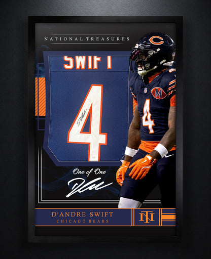 D'Andre Swift Signed Chicago Bears Jersey Framed JSA COA - Photo of frame