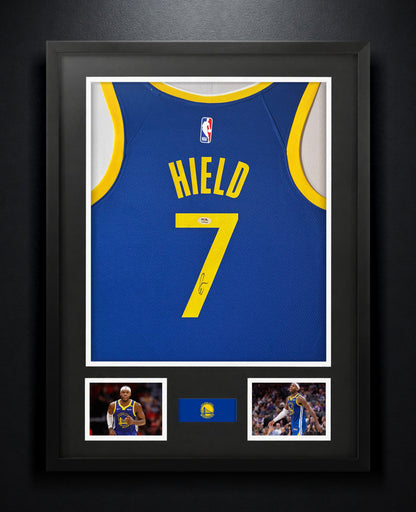 Buddy Hield Signed Golden State Warriors Nike Jersey Framed PSA COA - Photo of frame