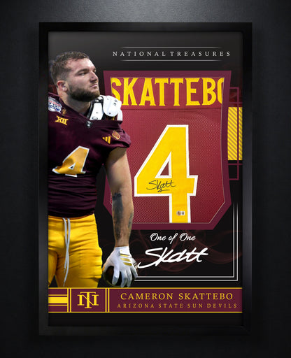 Cameron Skattebo Signed Arizona State Sun Devils Jersey Framed Beckett COA - Photo of frame