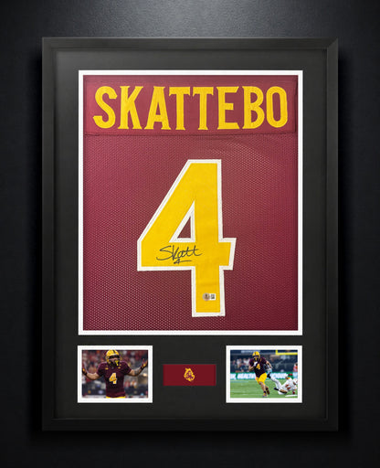 Cameron Skattebo Signed Arizona State Sun Devils Jersey Framed Beckett COA - Photo of frame