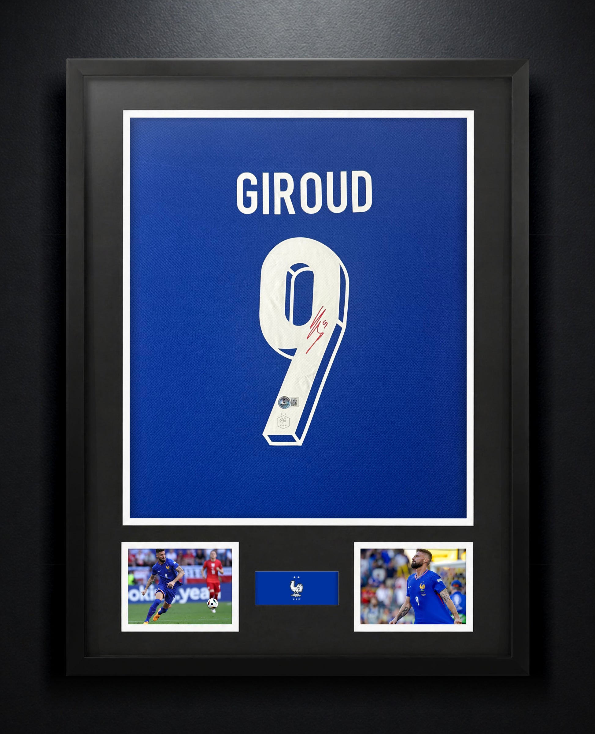 Giroud France Signed France Nike Jersey Framed Beckett COA - Photo of frame