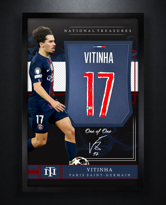 Vitinha Signed PSG Nike Jersey Framed Beckett COA - Photo of frame