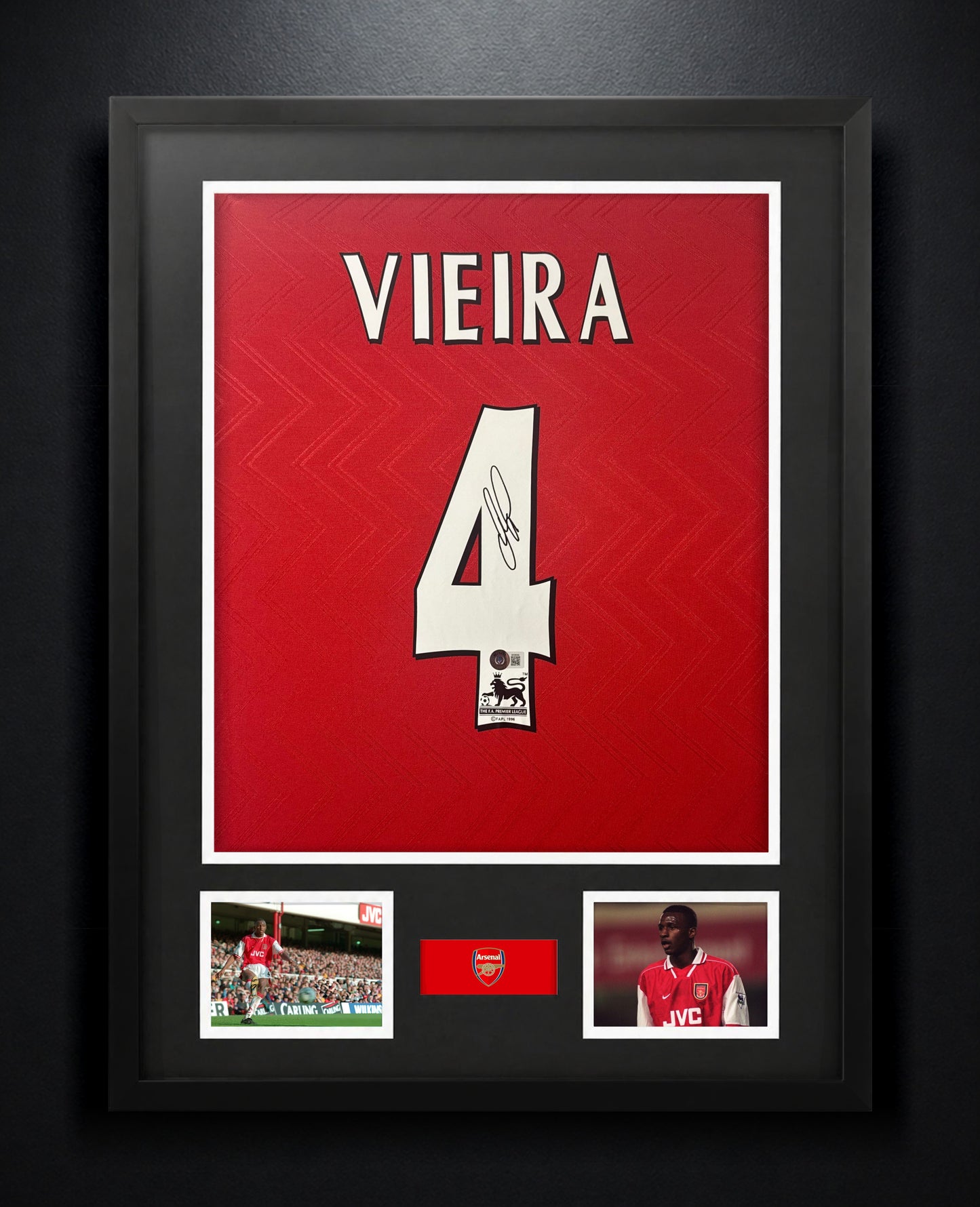 Patrick Vieira Signed Arsenal Nike Jersey Framed Beckett COA - Photo of frame