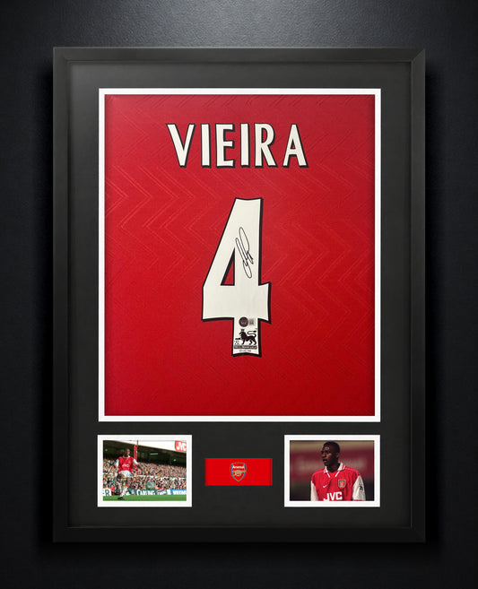 Patrick Vieira Signed Arsenal Nike Jersey Framed Beckett COA - Photo of frame
