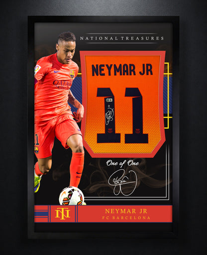 Neymar Jr Signed FC Barcelona Nike Jersey Framed Beckett COA - Photo of frame
