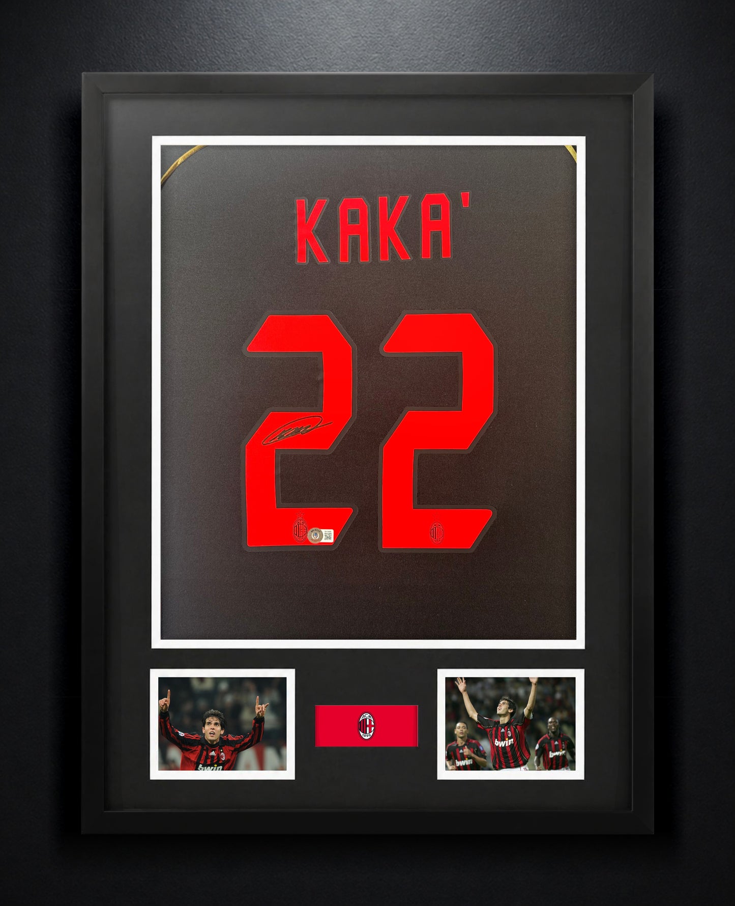 Kaka Signed AC Milan Adidas Jersey Framed Beckett COA - Photo of frame