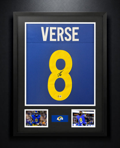 Jared Verse Signed Los Angeles Rams Jersey Framed Beckett COA - Photo of frame