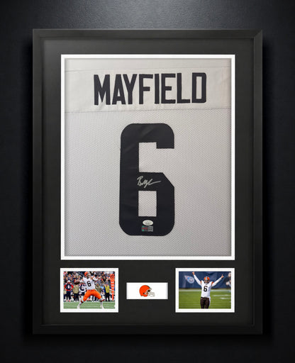 Baker Mayfield Signed Cleveland Browns Jersey Framed JSA & PIA COA - Photo of frame