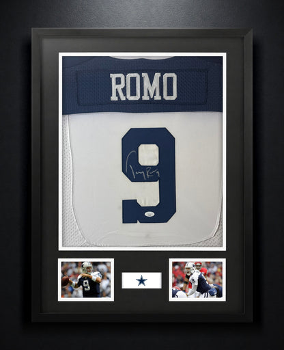 Tony Romo Signed Dallas Cowboys Jersey Framed JSA COA - Photo of frame