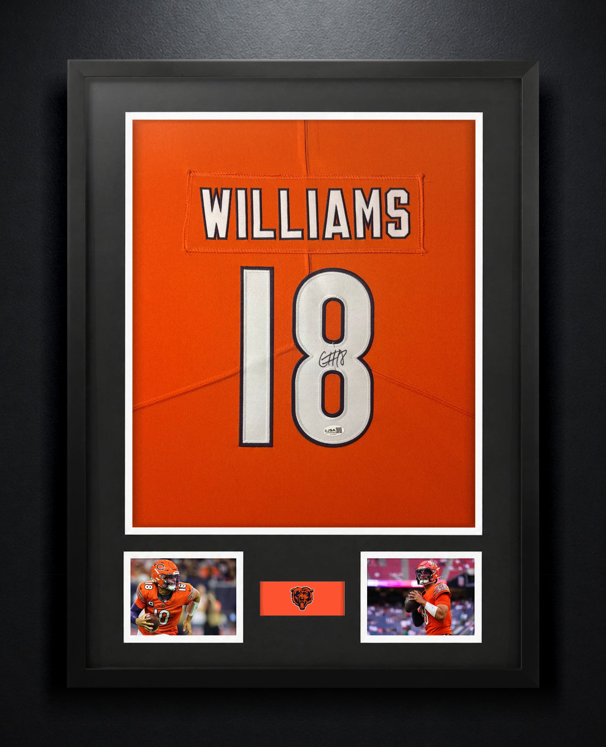 Caleb Williams Signed Chicago Bears Nike Jersey Framed JSA COA - Photo of frame
