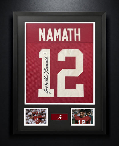 Joe Namath Signed Alabama Crimson Tide Jersey Framed JSA COA - Photo of frame