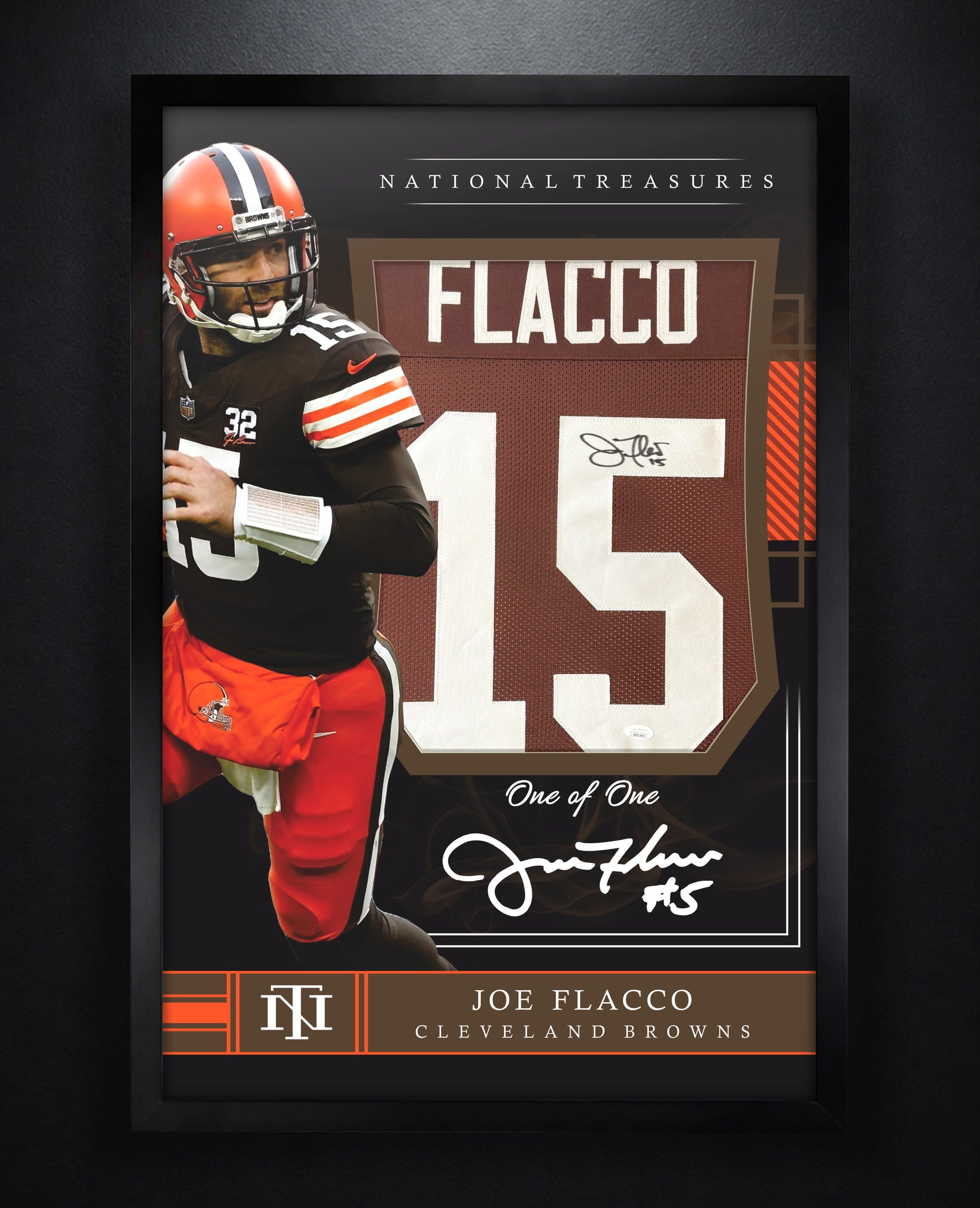 Joe Flacco Signed Cleveland Browns Jersey Framed JSA COA - Photo of frame