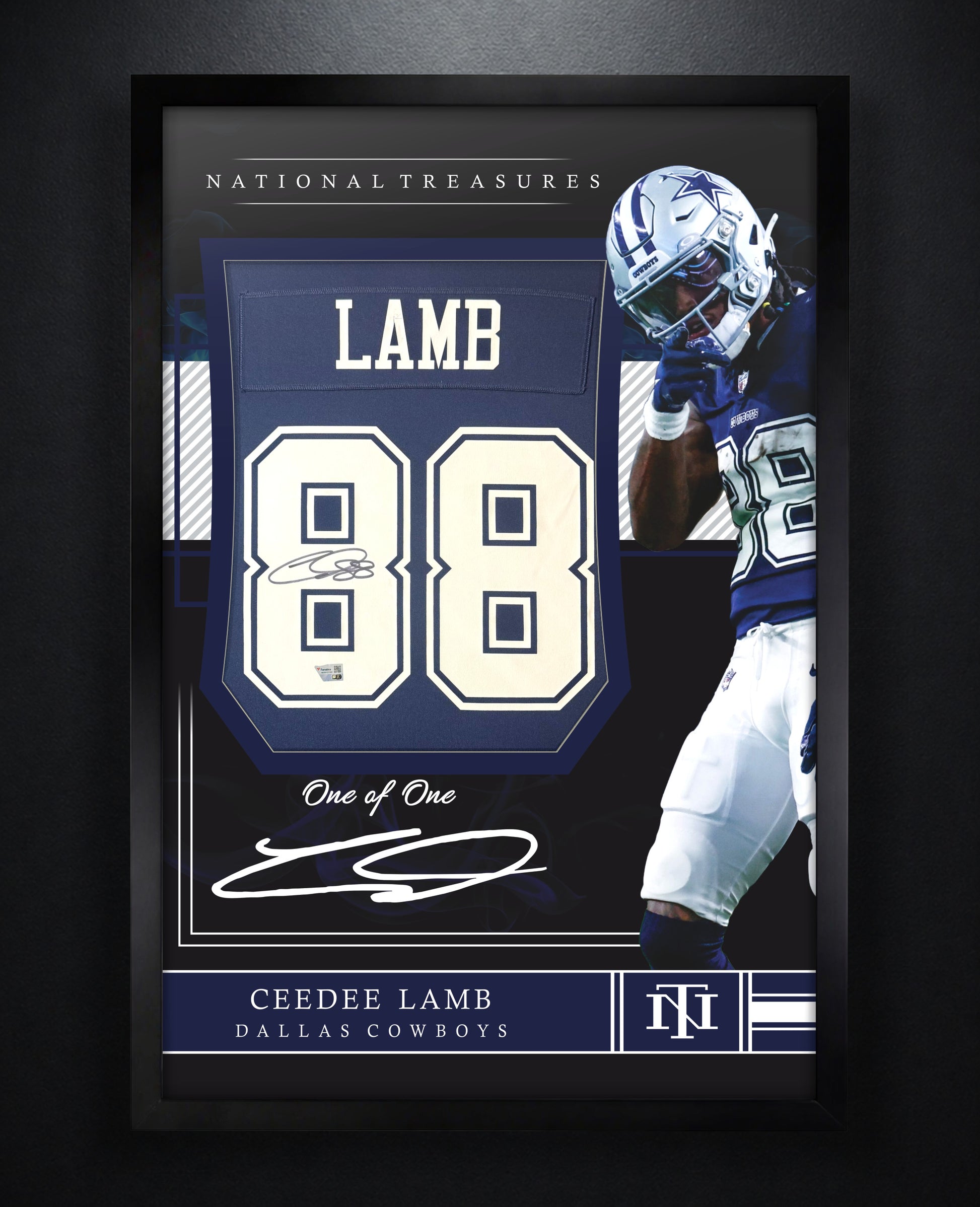 CeeDee Lamb Signed Dallas Cowboys Nike Jersey Framed Fanatics COA - Photo of frame
