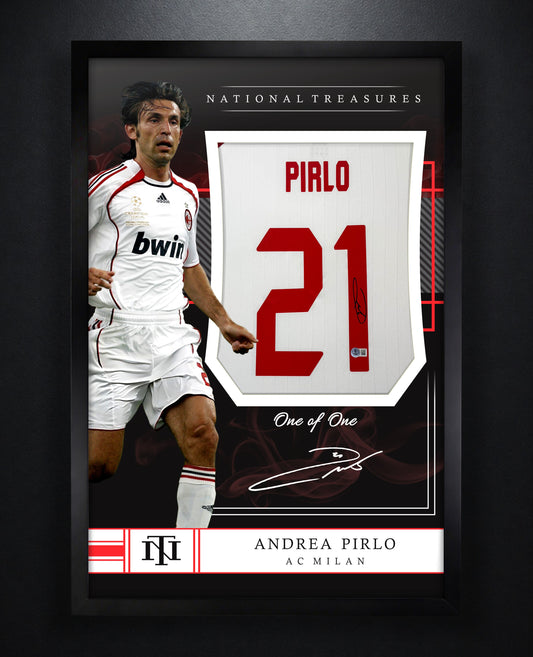 Andrea Pirlo Signed AC Milan Adidas Jersey Framed Beckett COA - Photo of frame