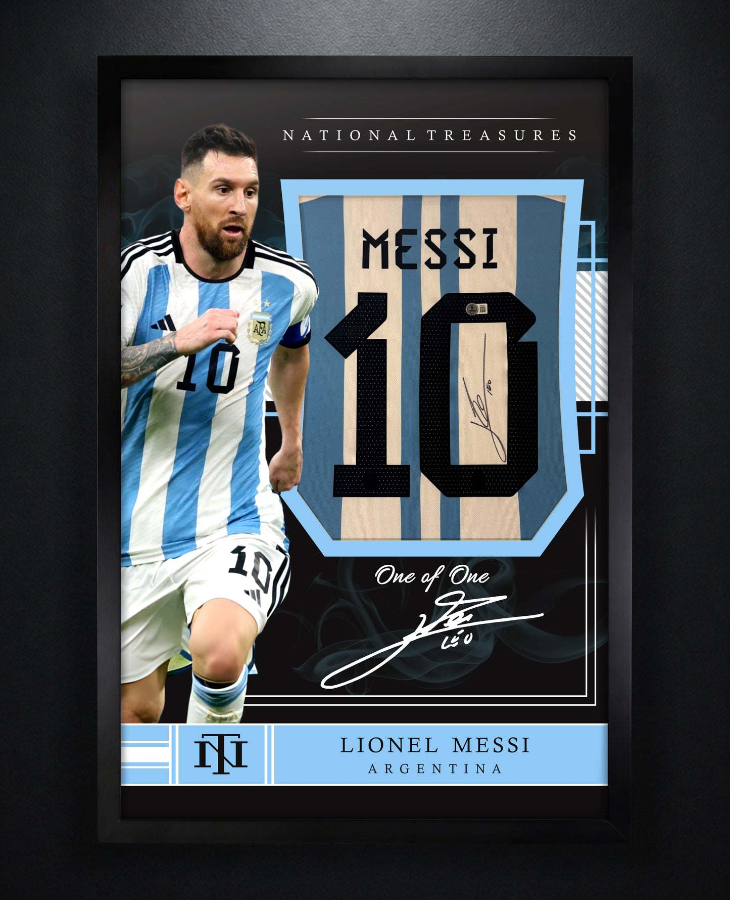 Lionel Messi Signed Argentina Adidas Jersey Framed Beckett LOA & COA - Photo of frame