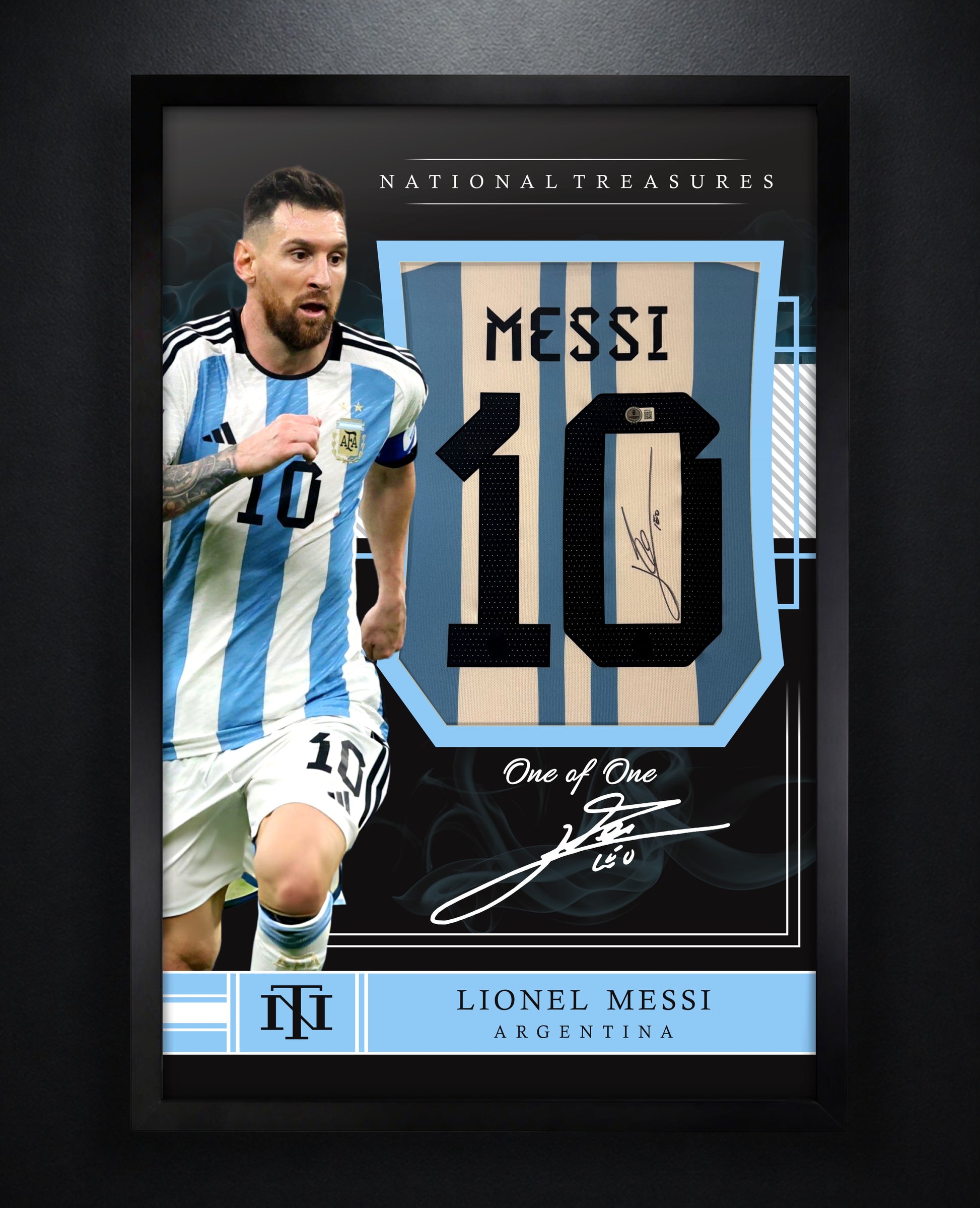 Lionel Messi Signed Argentina Adidas Jersey Framed Beckett LOA & COA - Photo of frame
