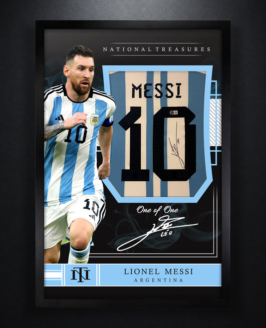 Lionel Messi Signed Argentina Adidas Jersey Framed Beckett LOA & COA - Photo of frame