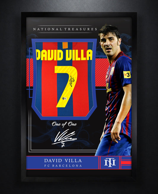 David Villa Signed FC Barcelona Nike Jersey Framed Beckett COA - Photo of frame