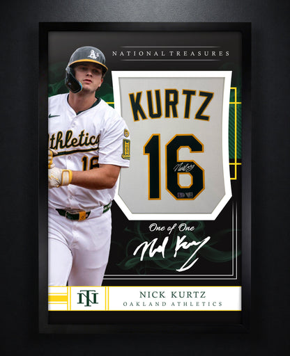 Nick Kurtz Signed Oakland Athletics Nike Jersey Framed Fanatics & MLB COA - Photo of frame