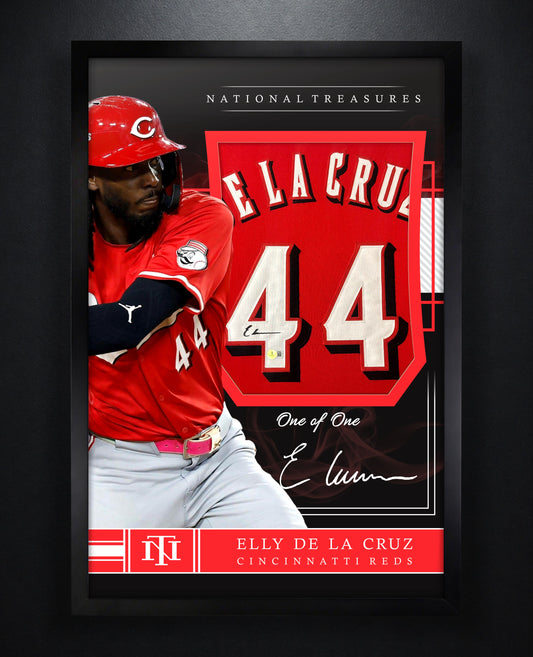 Elly De La Cruz Signed Cincinnati Reds Jersey Framed Beckett COA - Photo of frame