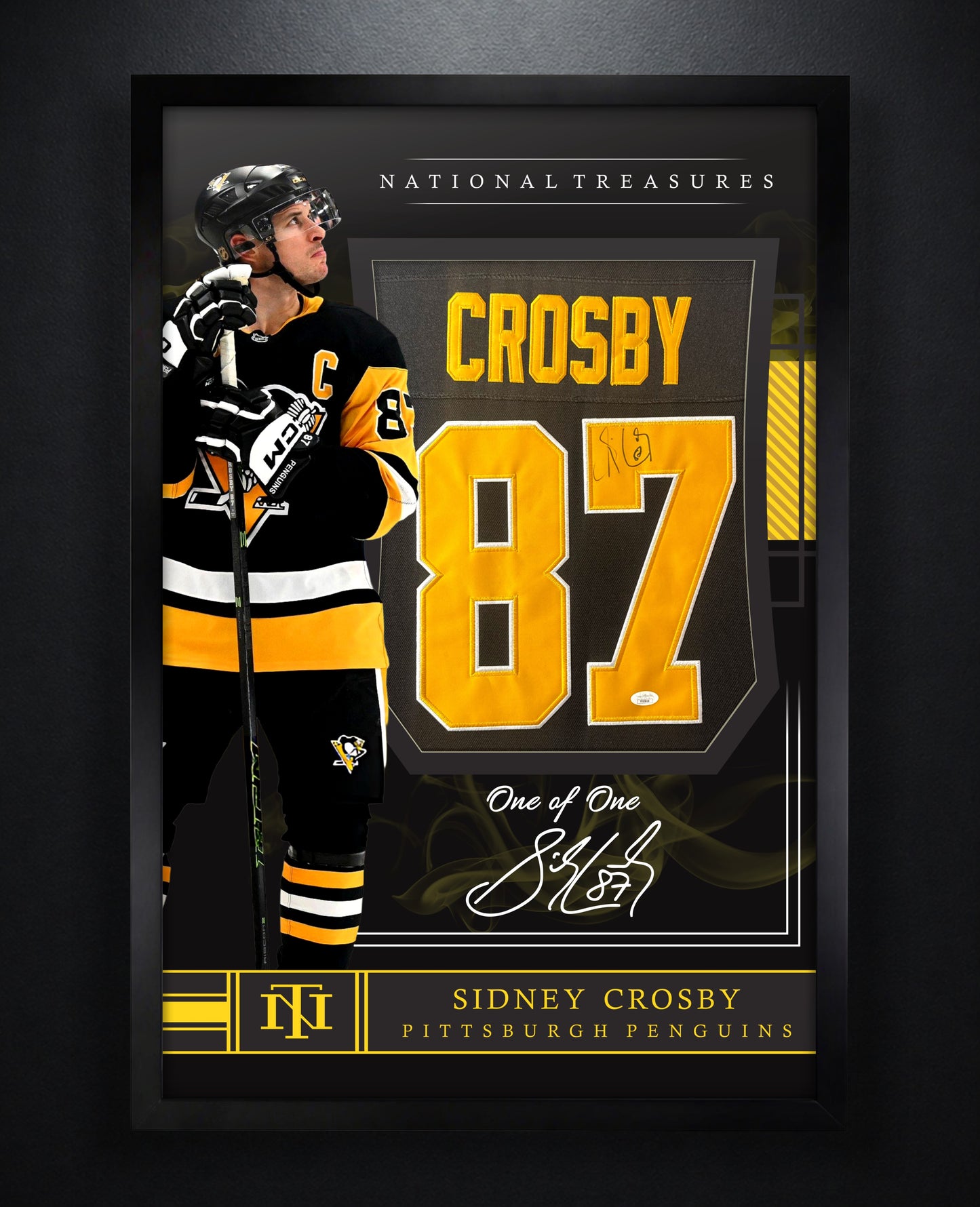 Sidney Crosby Signed Pittsburgh Penguins Fanatics Jersey Framed JSA LOA & COA - Photo of frame