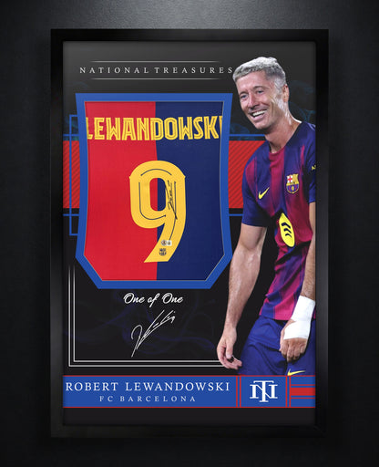 Robert Lewandowski Signed FC Barcelona Nike Jersey Framed Beckett COA - Photo of frame