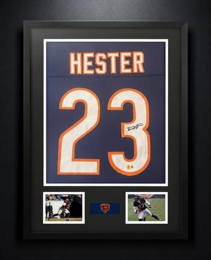 Devin Hester Signed Chicago Bears Jersey Framed Beckett COA - Photo of frame