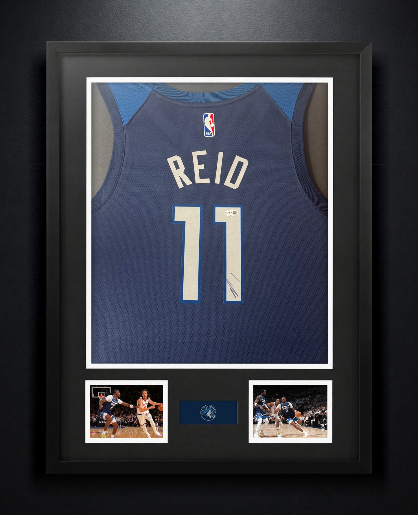 Naz Reid Signed Minnesota Timberwolves Nike Jersey Framed JSA COA - Photo of frame