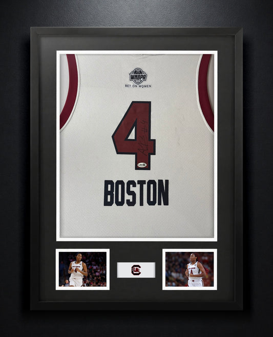 Aliyah Boston Signed South Carolina Gamecocks Jersey Framed JSA COA - Photo of frame