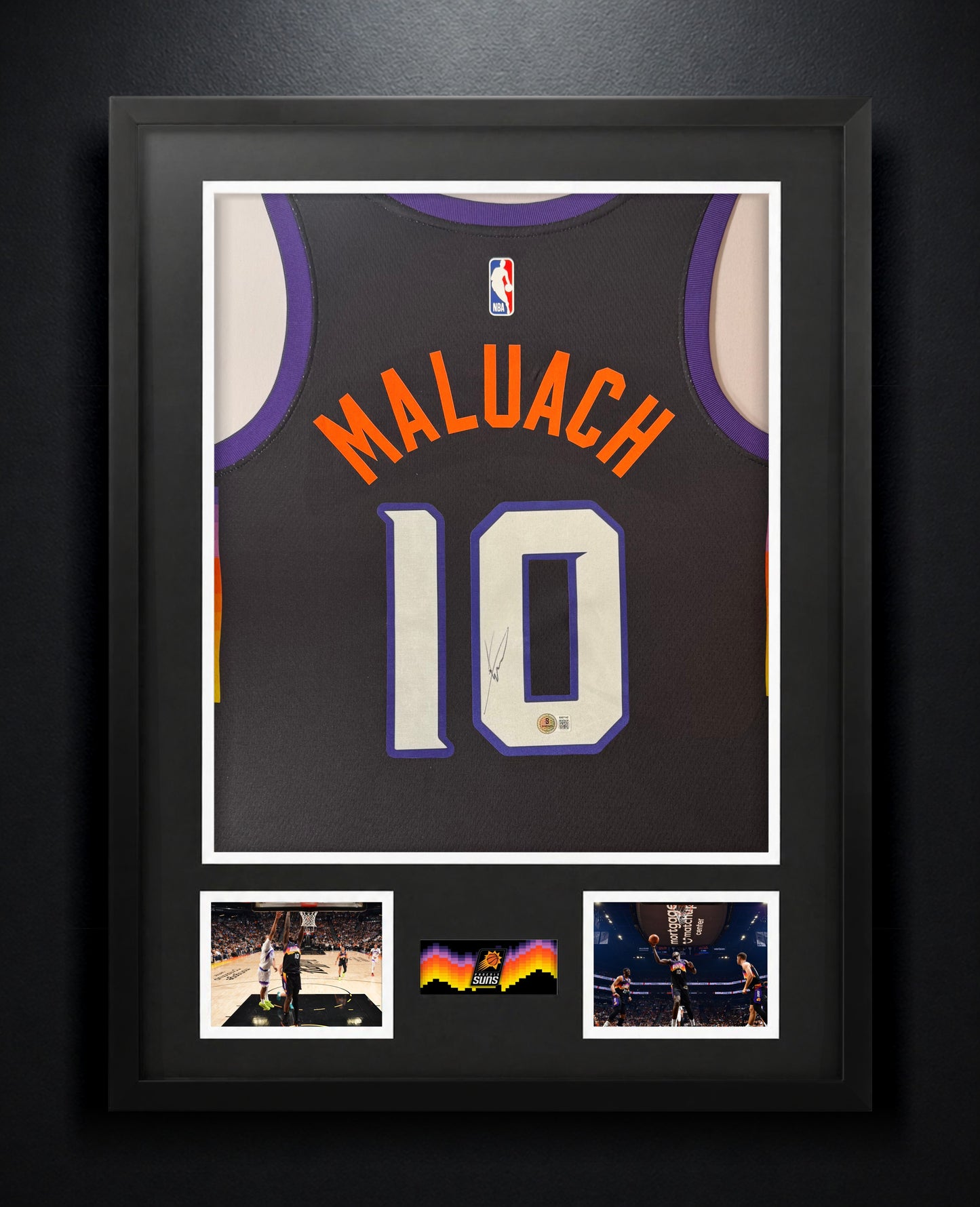 Khaman Maluach Signed Phoenix Suns Nike Jersey Framed Beckett COA - Photo of frame