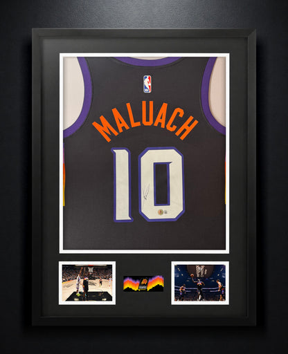 Khaman Maluach Signed Phoenix Suns Nike Jersey Framed Beckett COA - Photo of frame