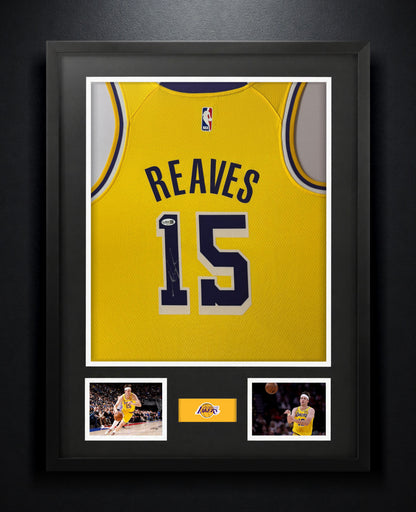 Austin Reaves Signed Los Angeles Lakers Nike Jersey Framed JSA COA - Photo of frame