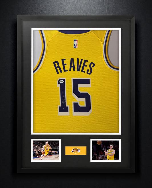 Austin Reaves Signed Los Angeles Lakers Nike Jersey Framed JSA COA - Photo of frame